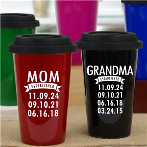 Personalized Mom Established Travel Mug