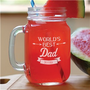 Engraved World's Best Dad Mason Jar