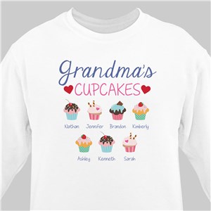 Personalized Grandmas Cupcakes White Sweatshirt