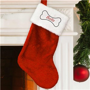 Festive Dog Treat Red Christmas Stocking