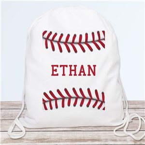 Personalized Baseball Drawstring Bag