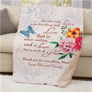 Personalized Mother's Sherpa Blanket