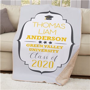 Personalized Any Name Graduation Sherpa Throw