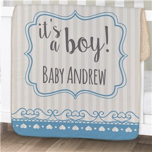Personalized Its A... Baby Sherpa Blanket