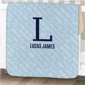 Personalized Baby Name Sherpa Baby Blanket
