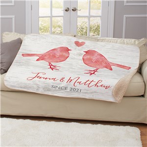Personalized Love Birds Sherpa Blanket