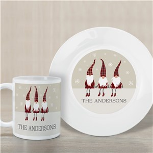 Personalized Welcome Gnome Plate And Mug Set