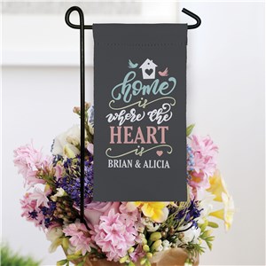 Personalized Home is Where the Heart is Mini Garden Flag