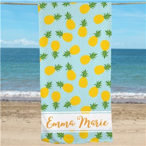 Personalized Pineapple Beach Towel 