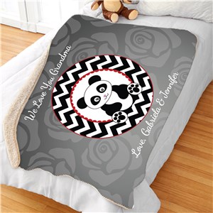 Personalized Love Panda Sherpa Blanket
