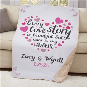 Personalized Every Love Story Sherpa Blanket