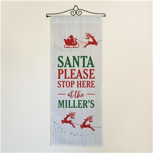 Personalized Santa Please Stop Here Wall Hanging