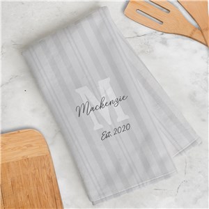 Personalized Family Initial Dish Towel