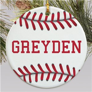 Personalized Baseball Round Ornament