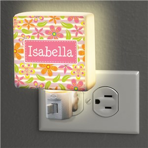 Personalized Floral Pattern Night Light