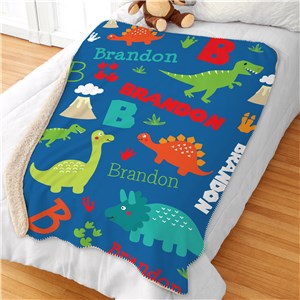 Personalized Dinosaur Sherpa Blanket