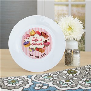 Personalized Life Is Sweet Dessert Plate