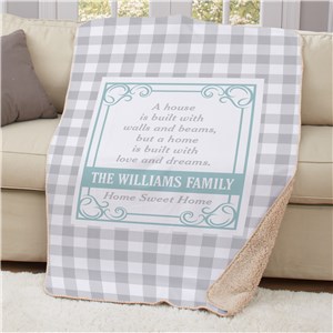 Personalized A House is Built Sherpa Blanket