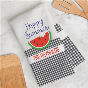 Personalized Happy Summer Dish Towel
