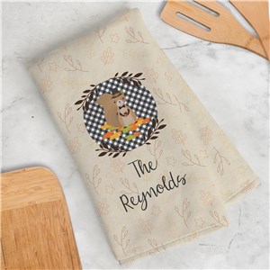 Personalized Welcome Squirrel Kitchen Dish Towel