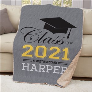 Personalized Class Of Graduation Sherpa Throw