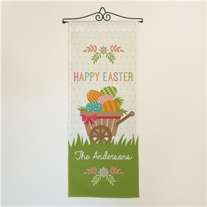 Personalized Happy Easter Wheelbarrow Wall Hanging