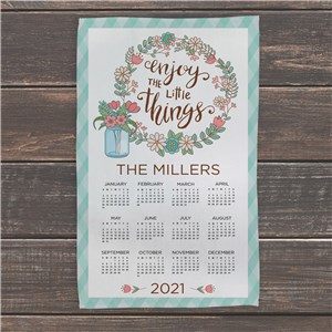 Personalized Enjoy The Little Things Kitchen Dish Towel