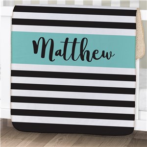 Personalized Baby Stripes Baby Blanket