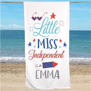 Personalized Little Miss Independent Beach Towel