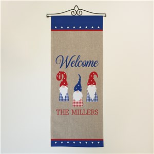 Personalized Patriotic Gnomes Wall Hanging