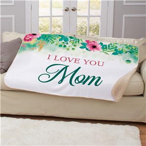 Personalized Floral Garden Sherpa Blanket