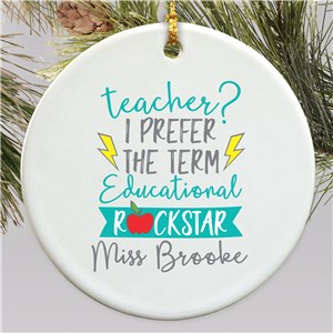 Personalized Educational Rock Star Ornament