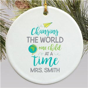 Personalized Changing The World Ornament