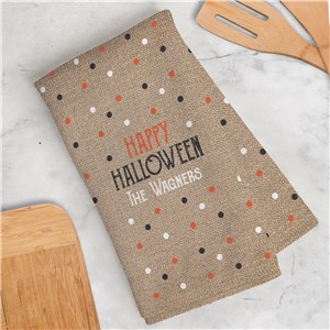 Personalized Happy Halloween Dish Towel