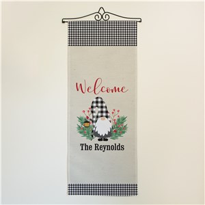 Personalized Welcome Gingham Gnome Wall Hanging
