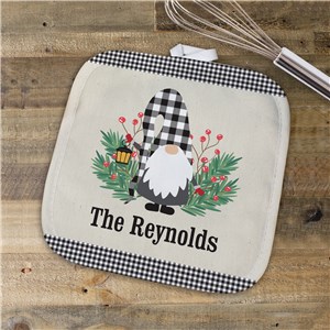 Personalized Welcome Gingham Gnome Pot Holder