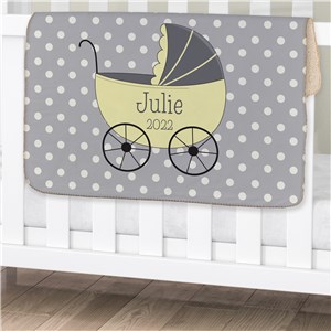 Personalized Baby Carriage Baby Sherpa Blanket