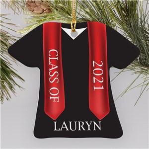 Personalized Graduation Gown Ceramic T-shirt Ornament