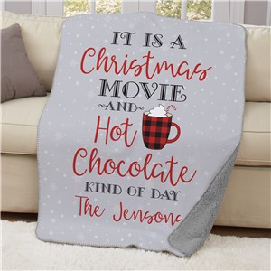 Personalized Christmas Movie & Hot Chocolate Blanket 50x60