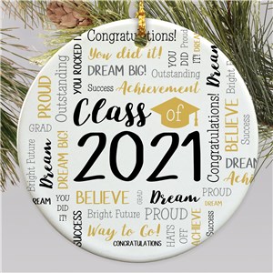 Class of 2021 Word Art Ornament