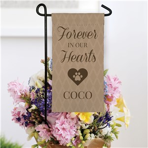 Personalized Forever In Our Hearts Diamond Background  Mini Garden Flag