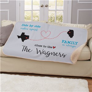 Personalized Long Distance Family Sherpa Blanket