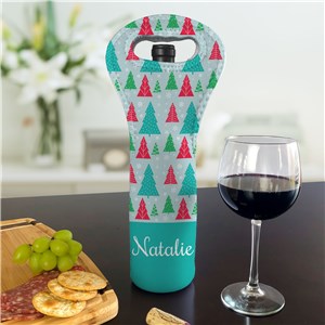Personalized Christmas Trees Insulated Wine Gift Bag