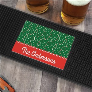 Personalized Candy Canes Bar Mat