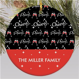 Personalized Cheers Round Disc Ornament