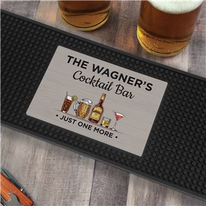 Personalized Cocktail Bar with Drinks Bar Mat