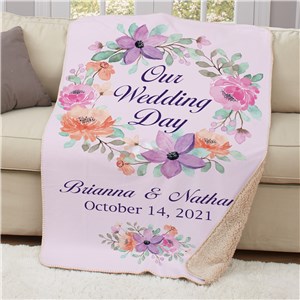 Personalized Our Wedding Day Sherpa Blanket