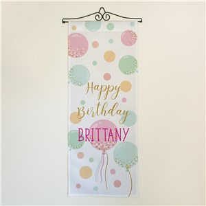 Personalized Happy Birthday Balloons Wall Hanging