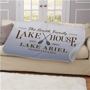 Personalized Lake House 50x60 Sherpa Blanket