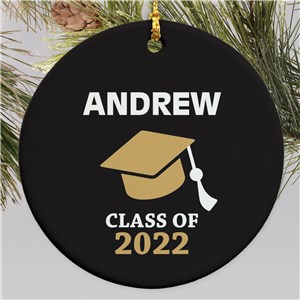 Personalized Class Of Graduation Round Ornament